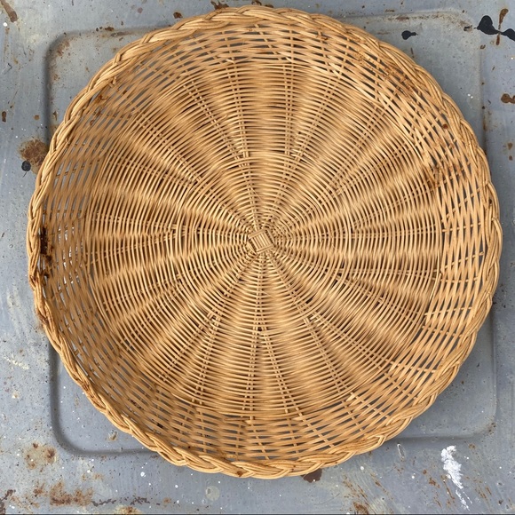 Vintage Other - Vintage Flat Wicker Basket Vintage Other - Vintage Flat Wicker Basket